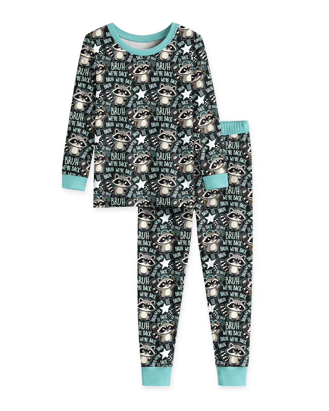 Zweiteiliges Langarm-Pyjama-Set mit Sommerfrüchten