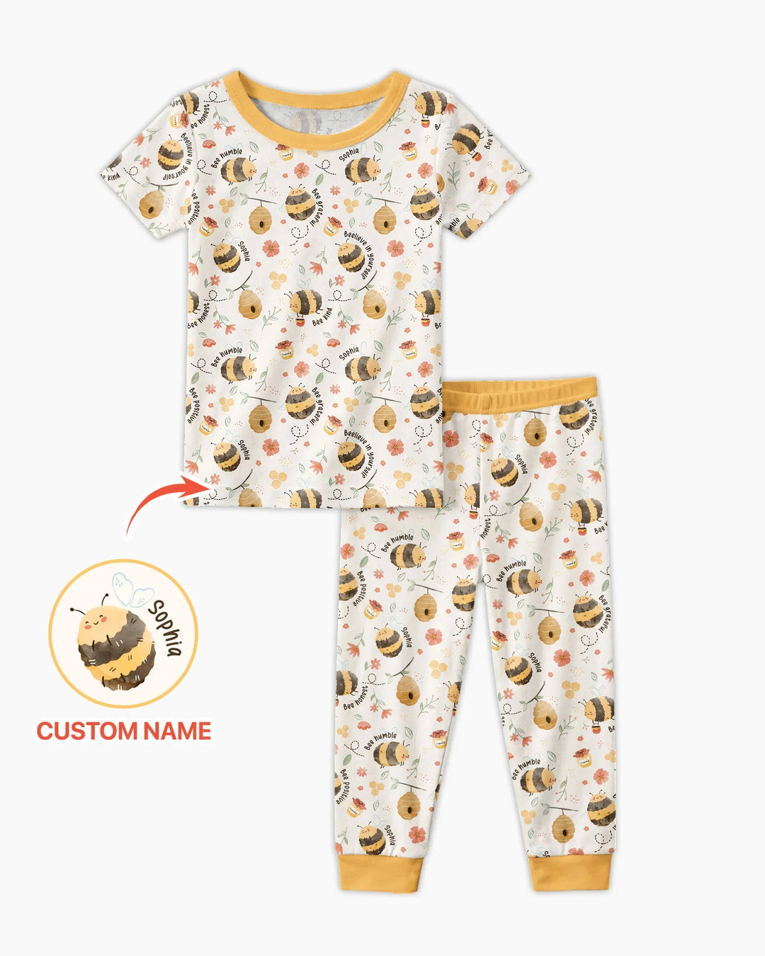 Zweiteiliges, kurzärmliges Pyjama-Set mit Marienkäfern