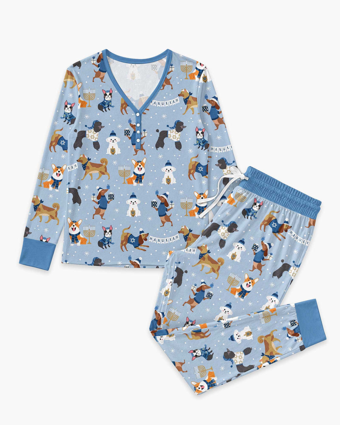 Hanukkah Dogs Bamboo Women Pajama Set