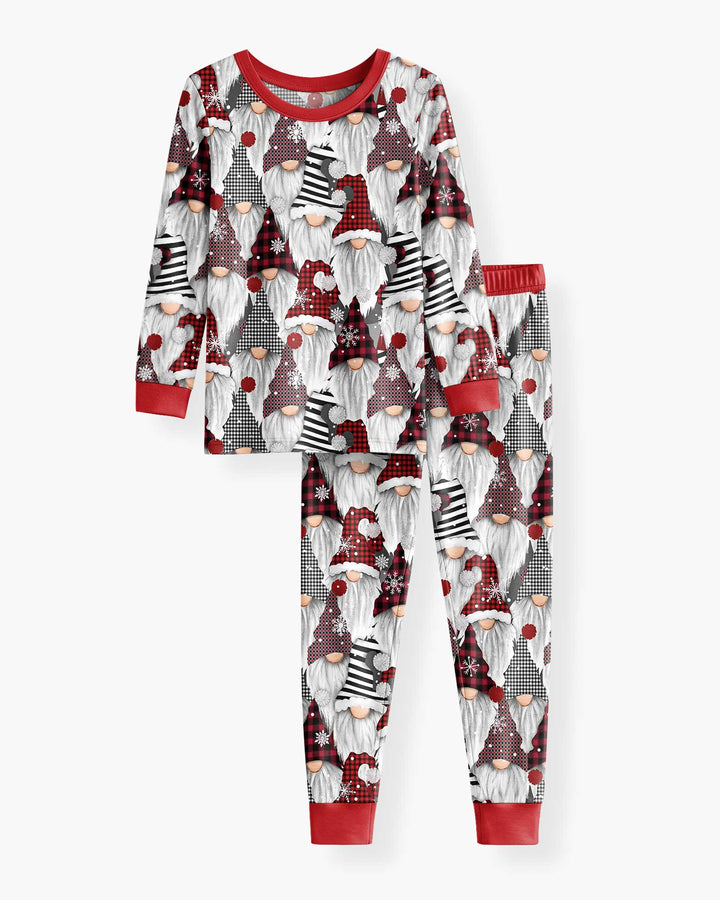Christmas Gnome Bamboo Two Piece Long Sleeve Pajama Set
