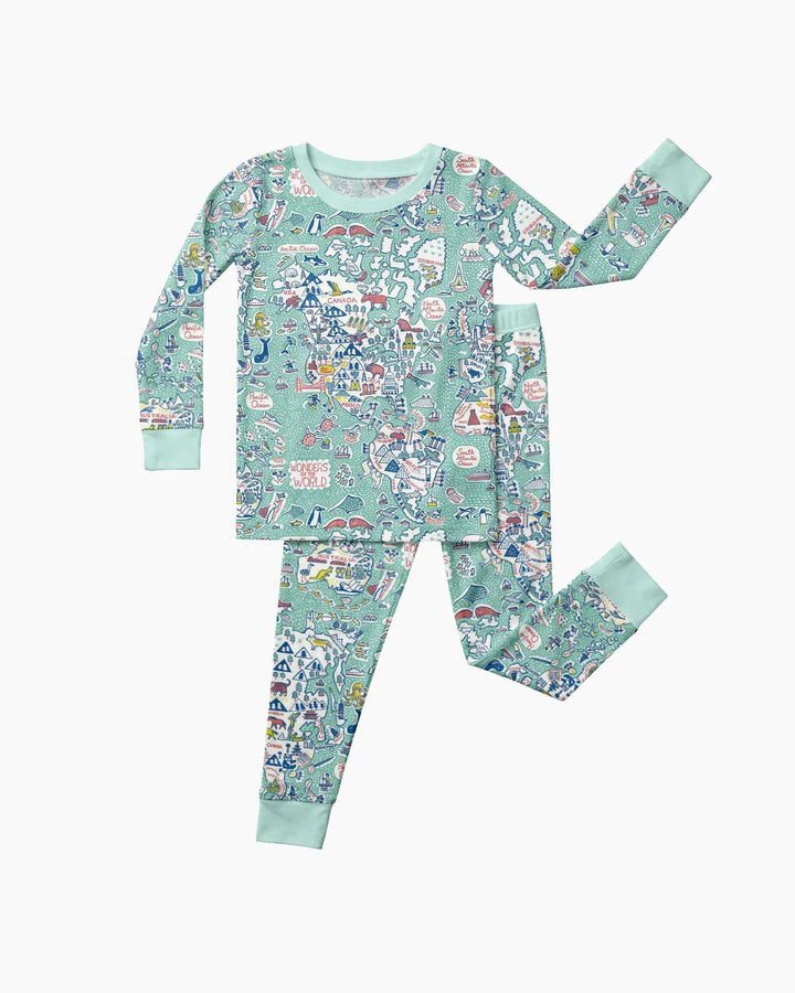 Zweiteiliges Langarm-Pyjama-Set mit Sommerfrüchten