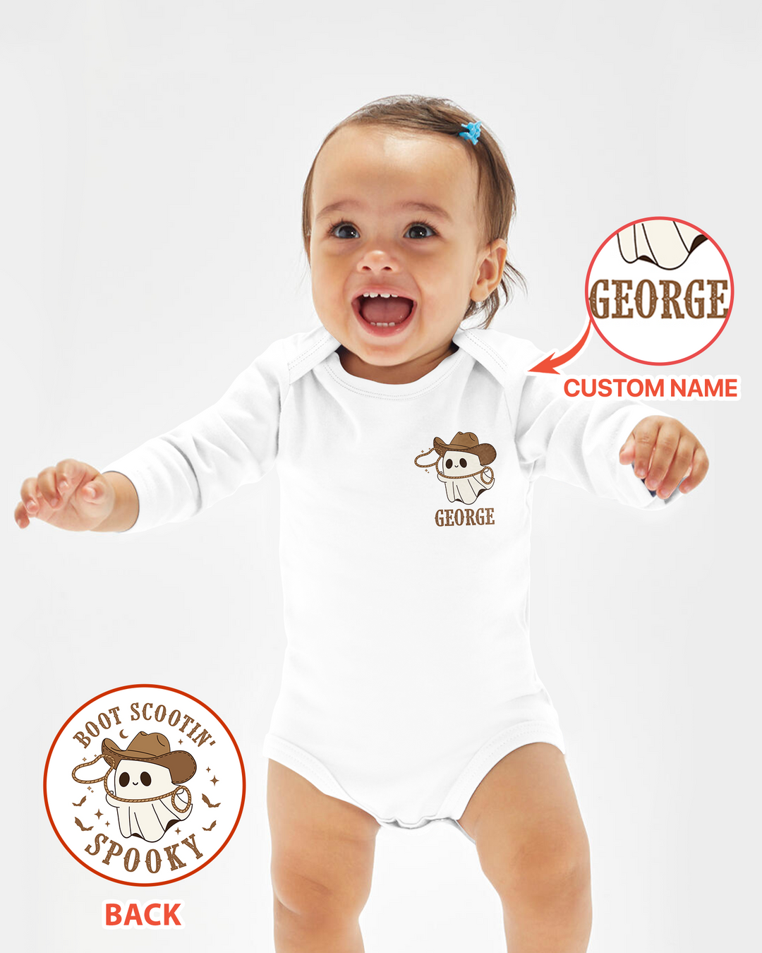 Personalized Boot Scooting Spooky Bamboo Bodysuit