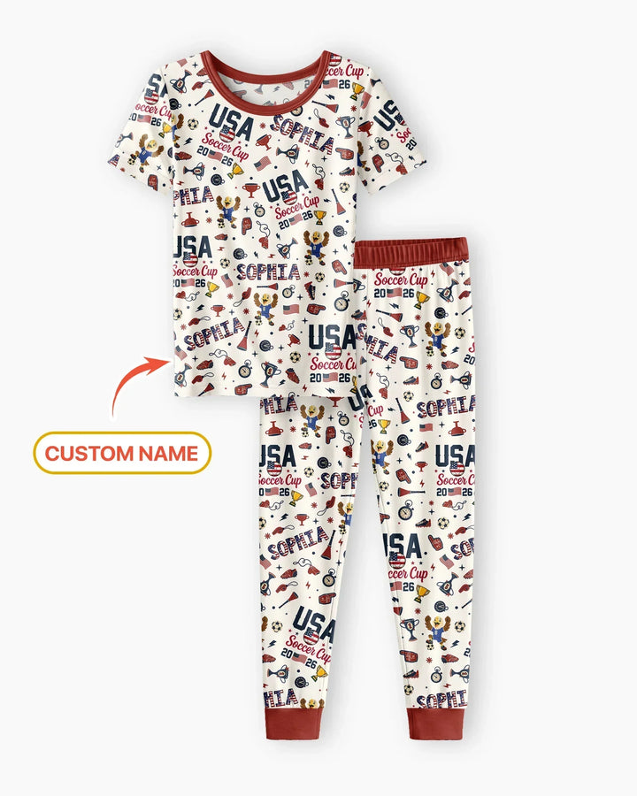 Zweiteiliges, kurzärmliges Pyjama-Set mit Marienkäfern