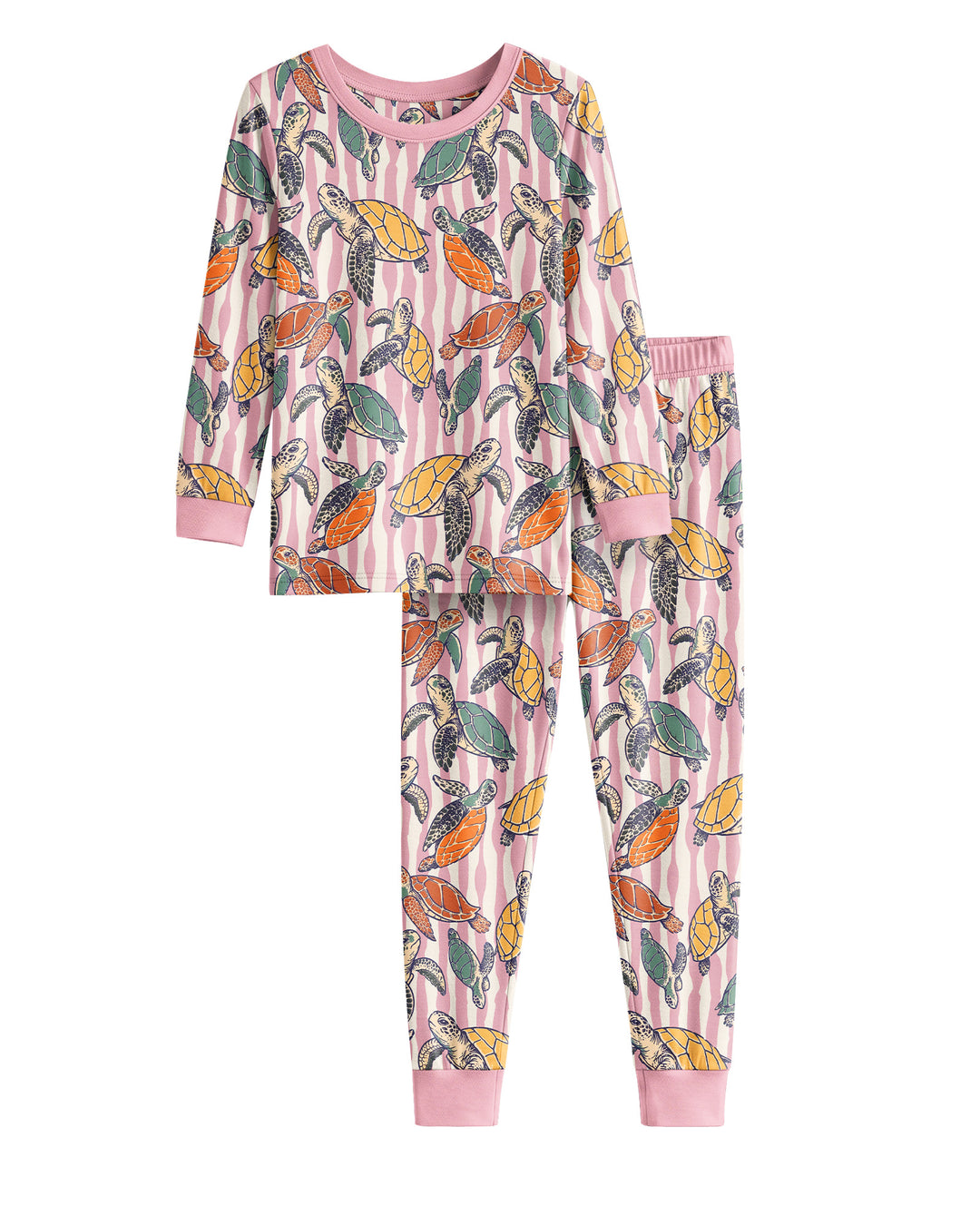 Zweiteiliges Langarm-Pyjama-Set mit Sommerfrüchten