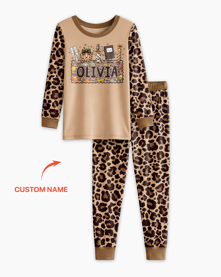 Zweiteiliges Langarm-Pyjama-Set mit Sommerfrüchten