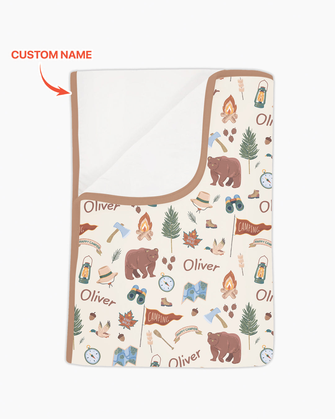 Custom Name Adventure Outdoors Bamboo Blanket