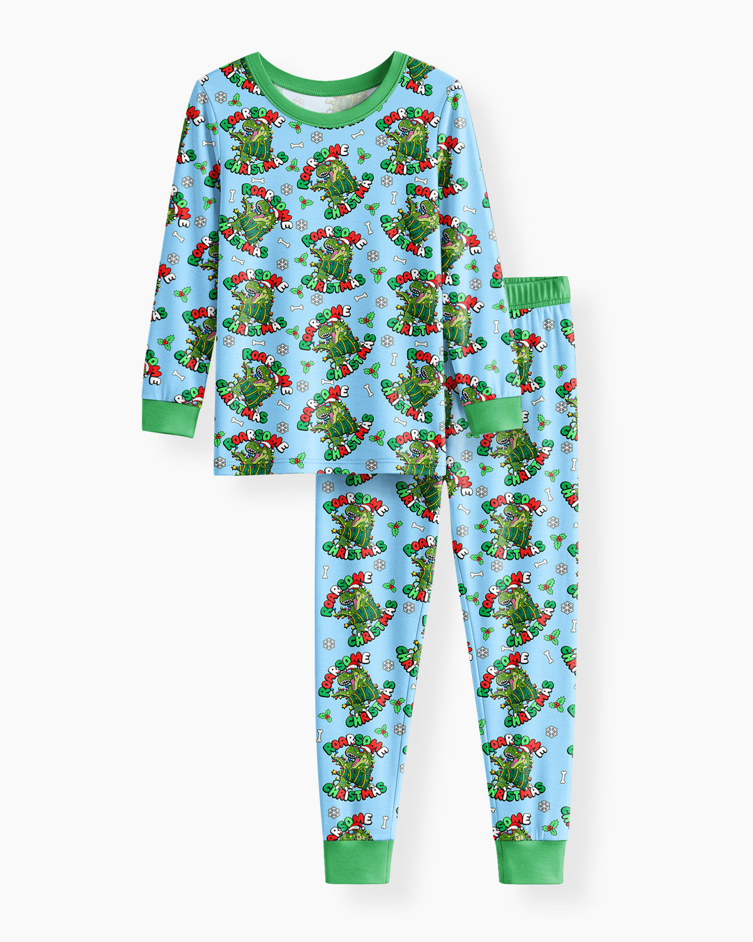 Merry Roarsome Christmas  Bamboo Two Piece Long Sleeve Pajama Set