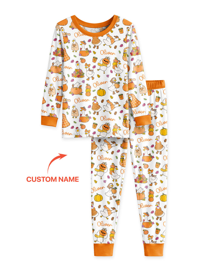 Fall Silly Goose Bamboo Two Piece Long Sleeve Pajama Set