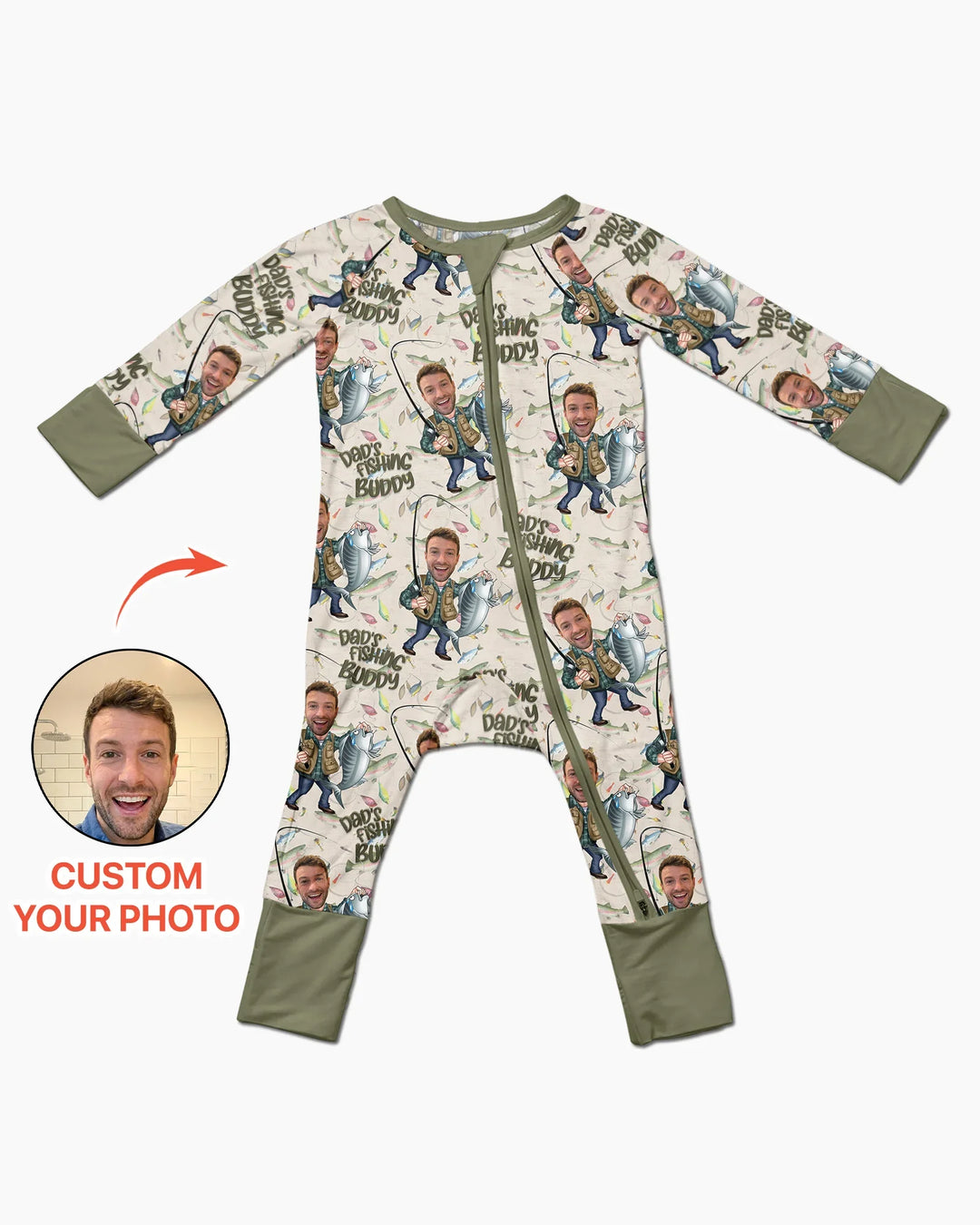 Gerippte Babykleidung mit individuellem Foto - Weich &amp; Skizzenhaft