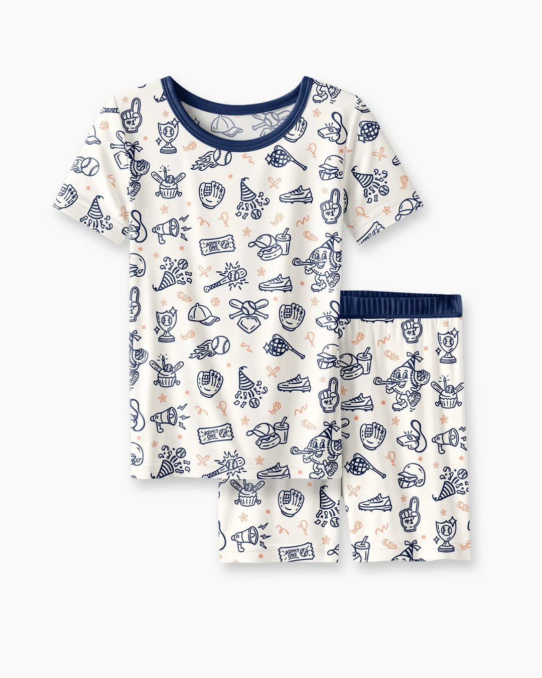 Schlafanzug-Set zweiteilig, kurze Ärmel, kurze Hose, Bambus