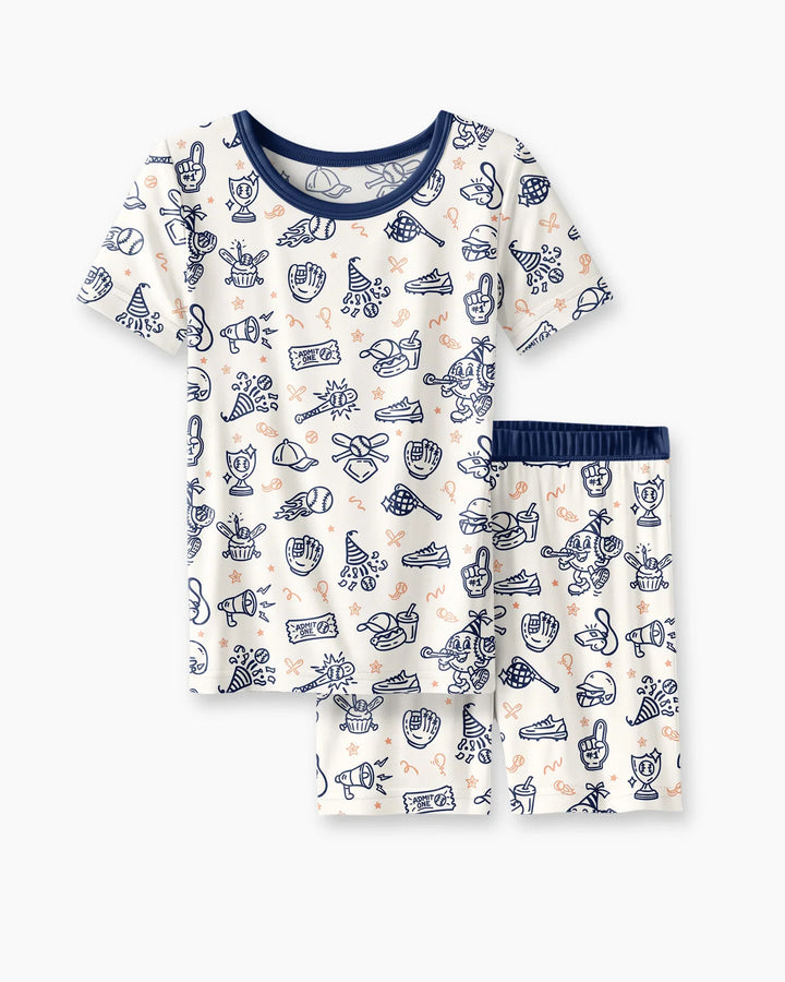 Schlafanzug-Set zweiteilig, kurze Ärmel, kurze Hose, Bambus