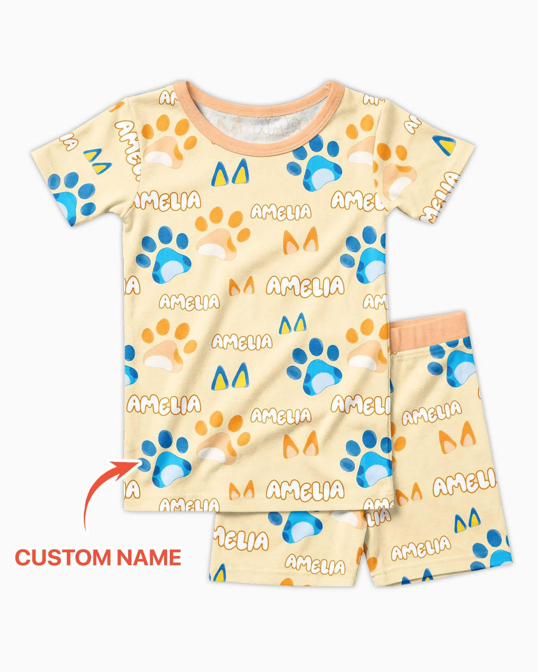 Zweiteiliges Pyjama-Set mit kurzen Ärmeln und Shorts im Sommer-Design