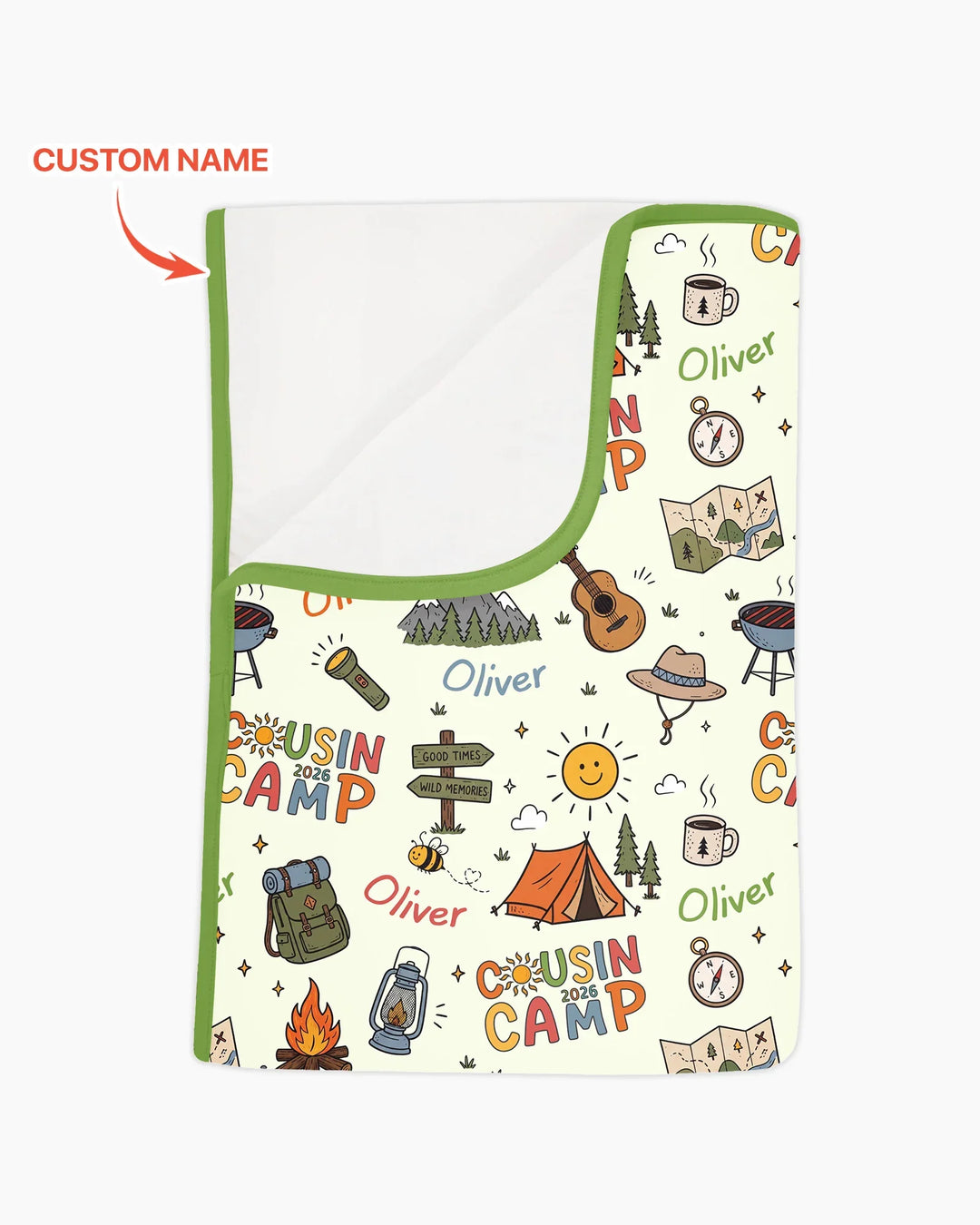 Custom Name Cousin Camp 2026 Bamboo Blanket