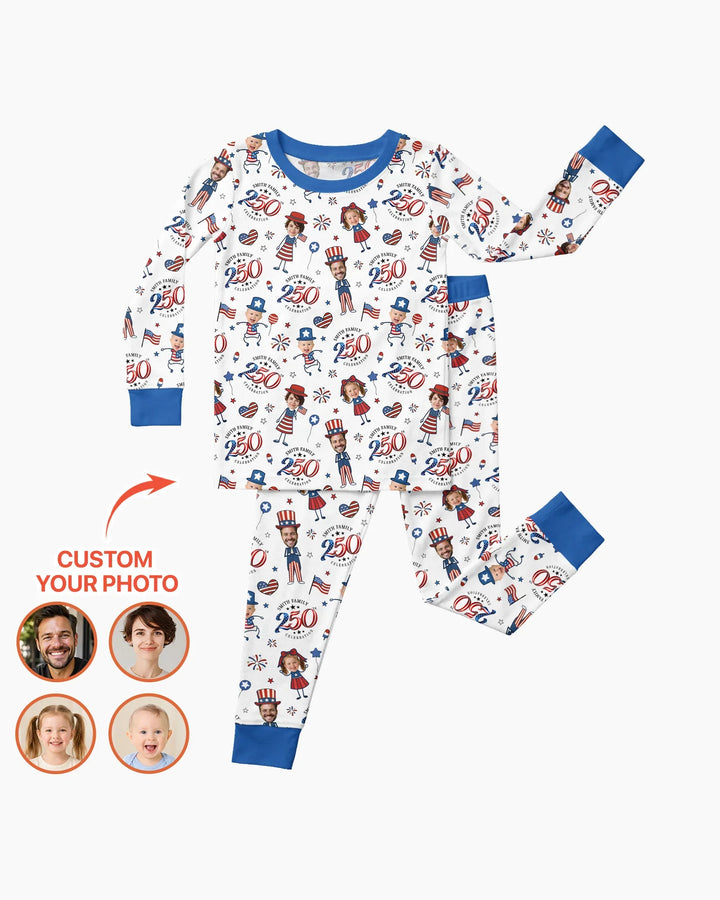 Zweiteiliges Langarm-Pyjama-Set mit Sommerfrüchten