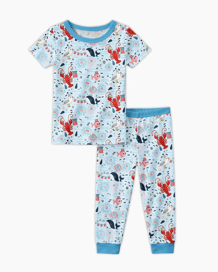 Zweiteiliges, kurzärmliges Pyjama-Set mit Marienkäfern