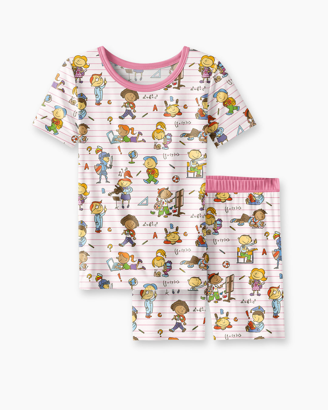 Template Zweiteiliges Pyjama-Set mit kurzen Ärmeln und Shorts