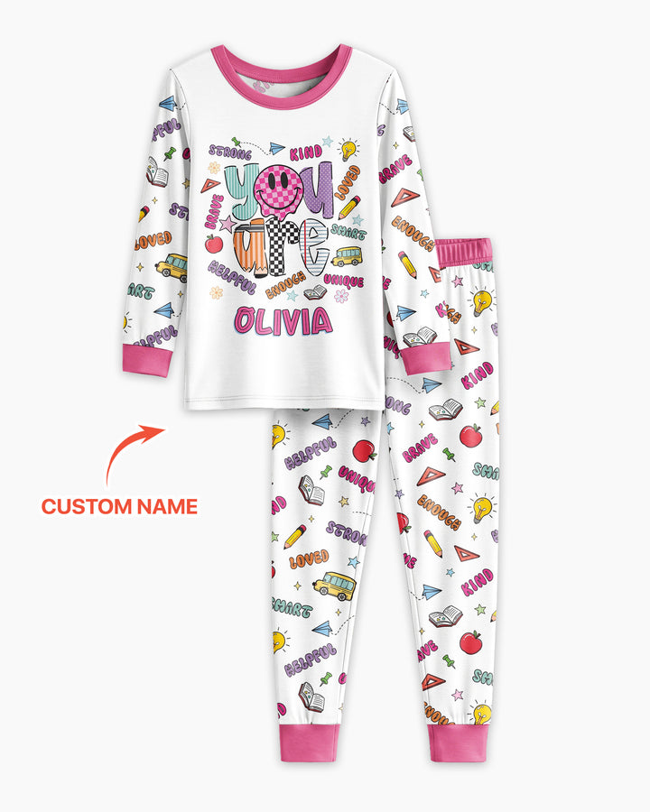 Custom Name You Are Everything Bamboo Two Piece Long Sleeve Pajama Set