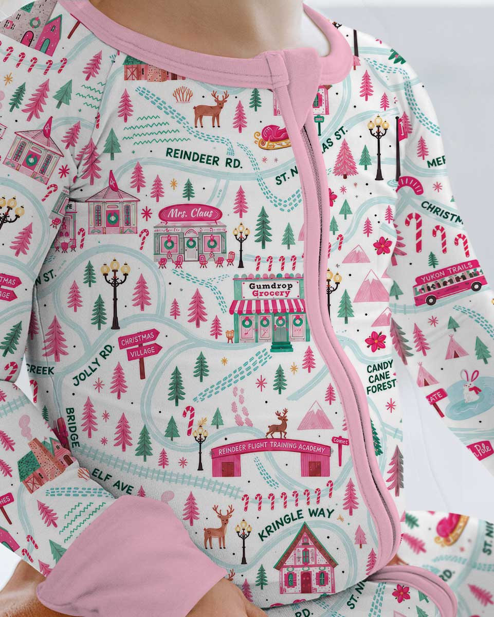 Whimsical North Pole Map Bamboo Convertible Zippy