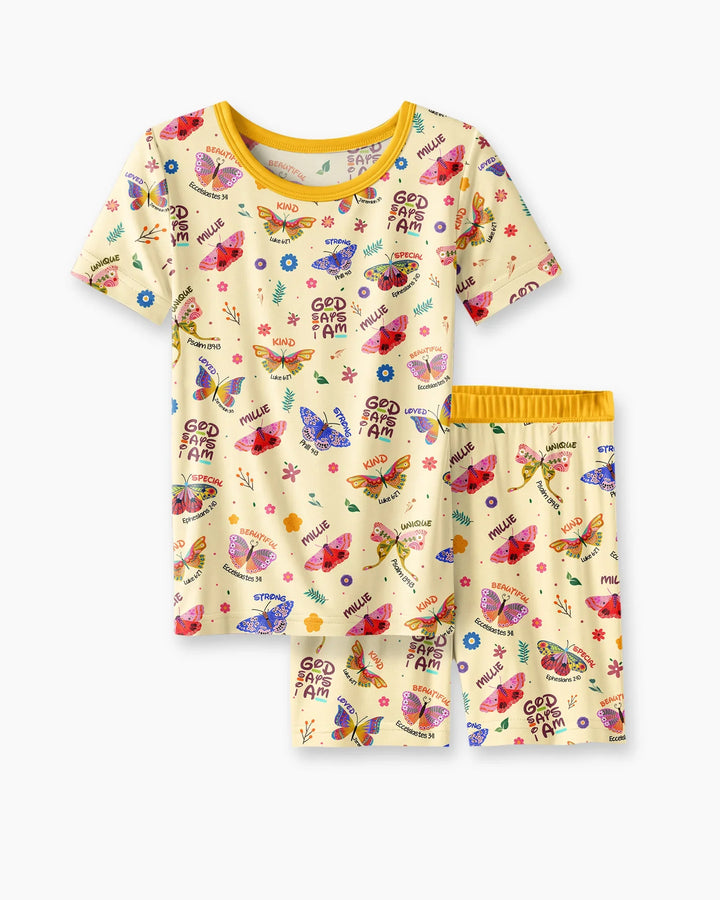 Zweiteiliges Pyjama-Set mit kurzen Ärmeln und Shorts im Sommer-Design