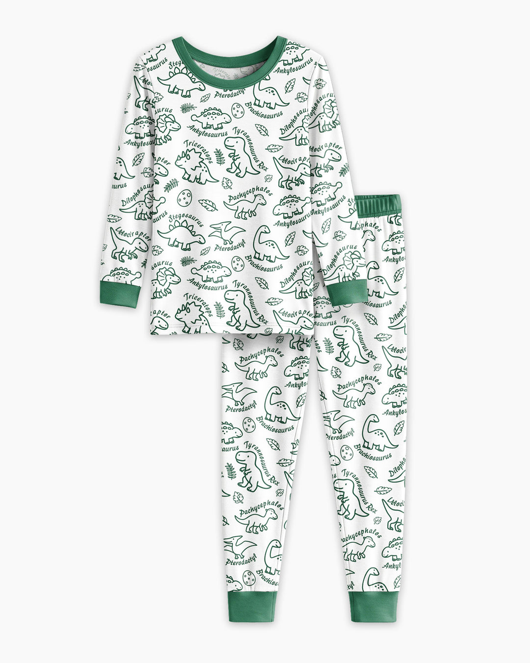 Dinosaur Park Bamboo Two Piece Long Sleeve Pajama Set
