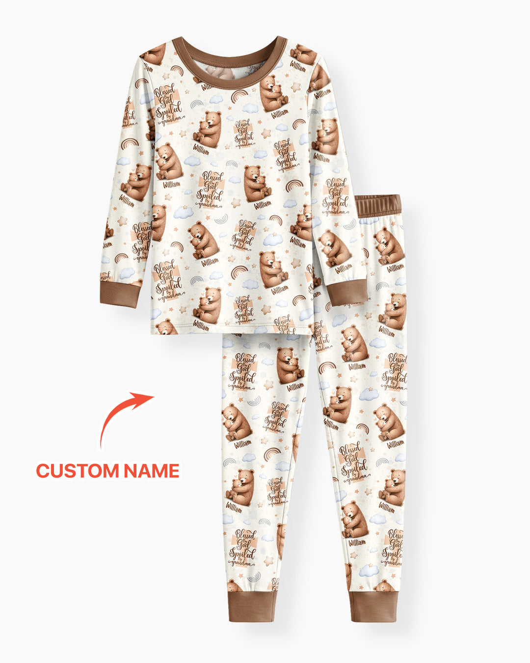 Zweiteiliges Langarm-Pyjama-Set mit Sommerfrüchten