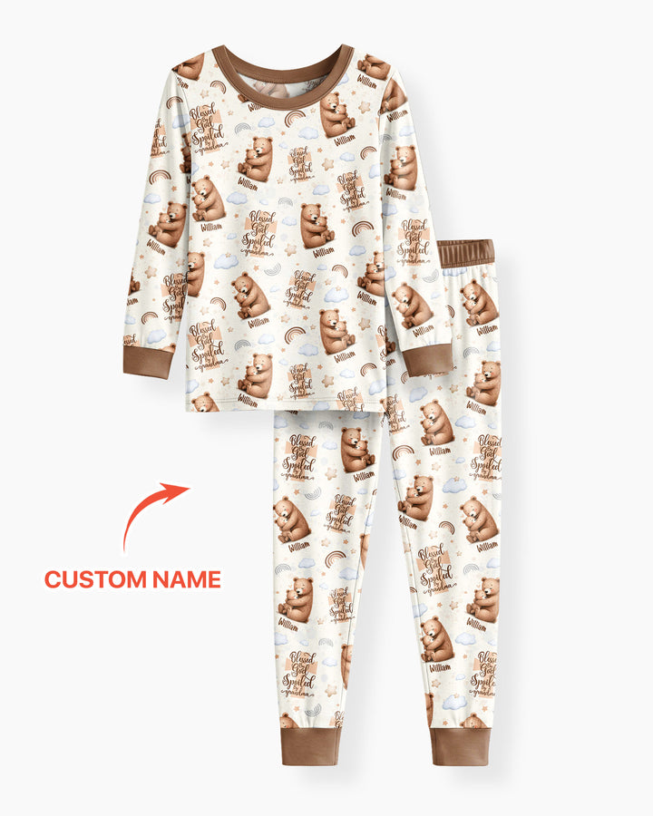 Zweiteiliges Langarm-Pyjama-Set mit Sommerfrüchten