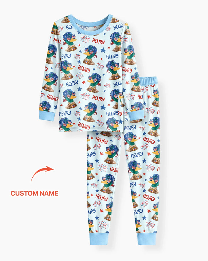 Zweiteiliges Langarm-Pyjama-Set mit Sommerfrüchten