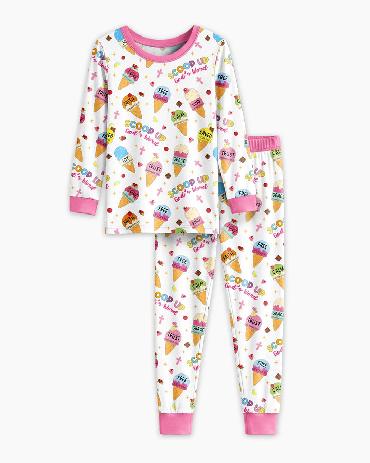 Zweiteiliges Langarm-Pyjama-Set mit Sommerfrüchten