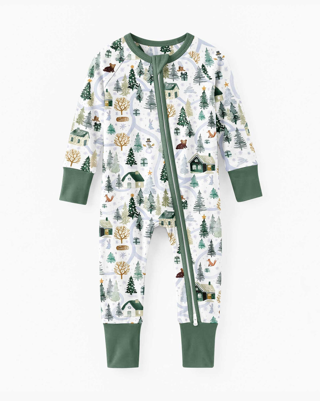 Winter Woodland Village Bamboo Convertible Zippy