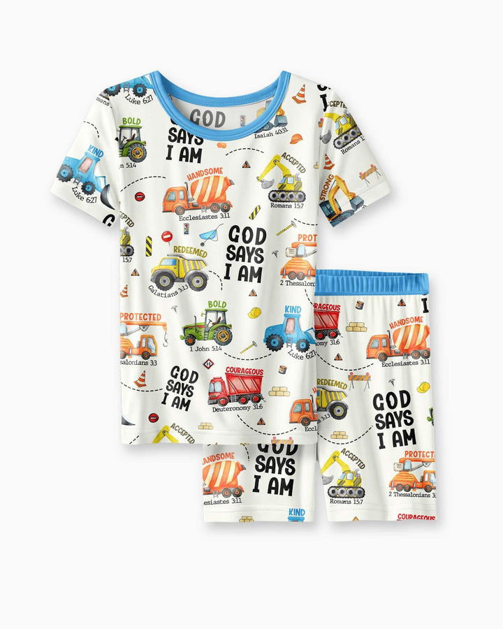 Zweiteiliges Pyjama-Set mit kurzen Ärmeln und Shorts im Sommer-Design