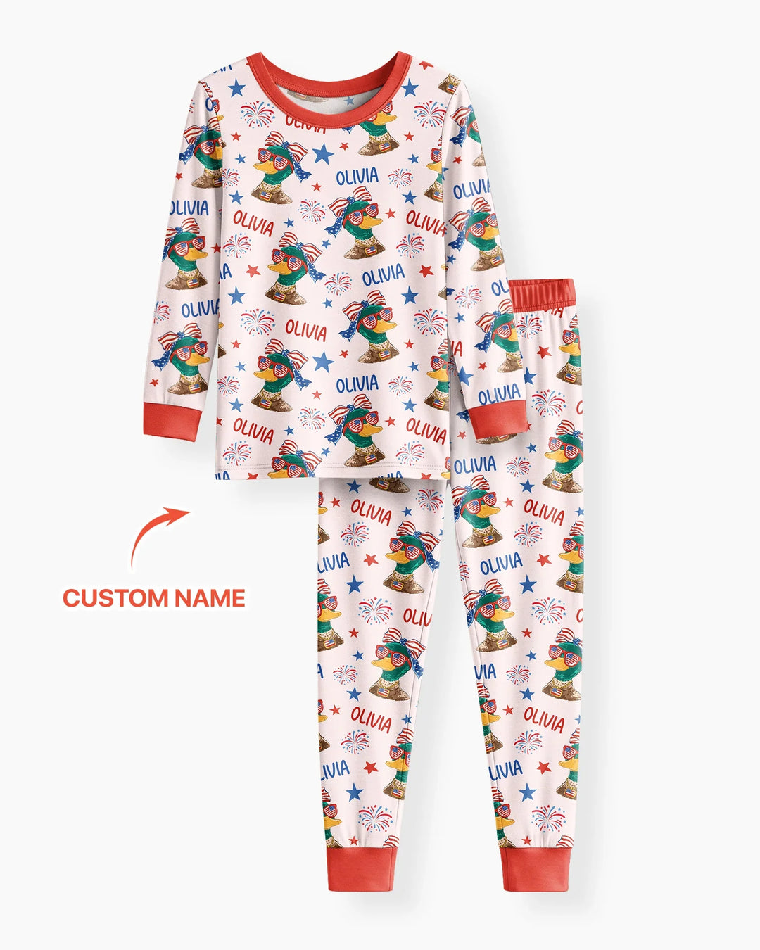 Zweiteiliges Langarm-Pyjama-Set mit Sommerfrüchten