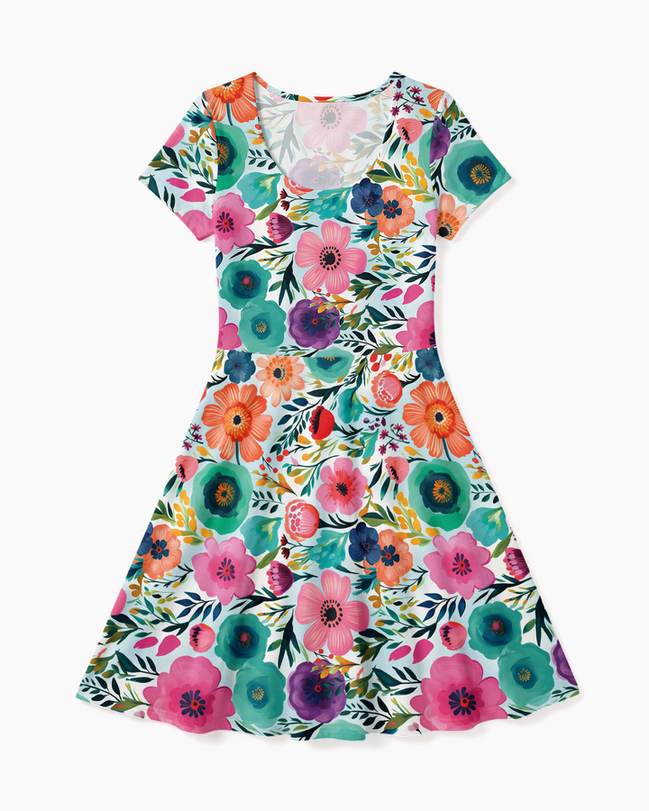 Secret Garden Bamboo Women’s Short Sleeve Twirl Dress
