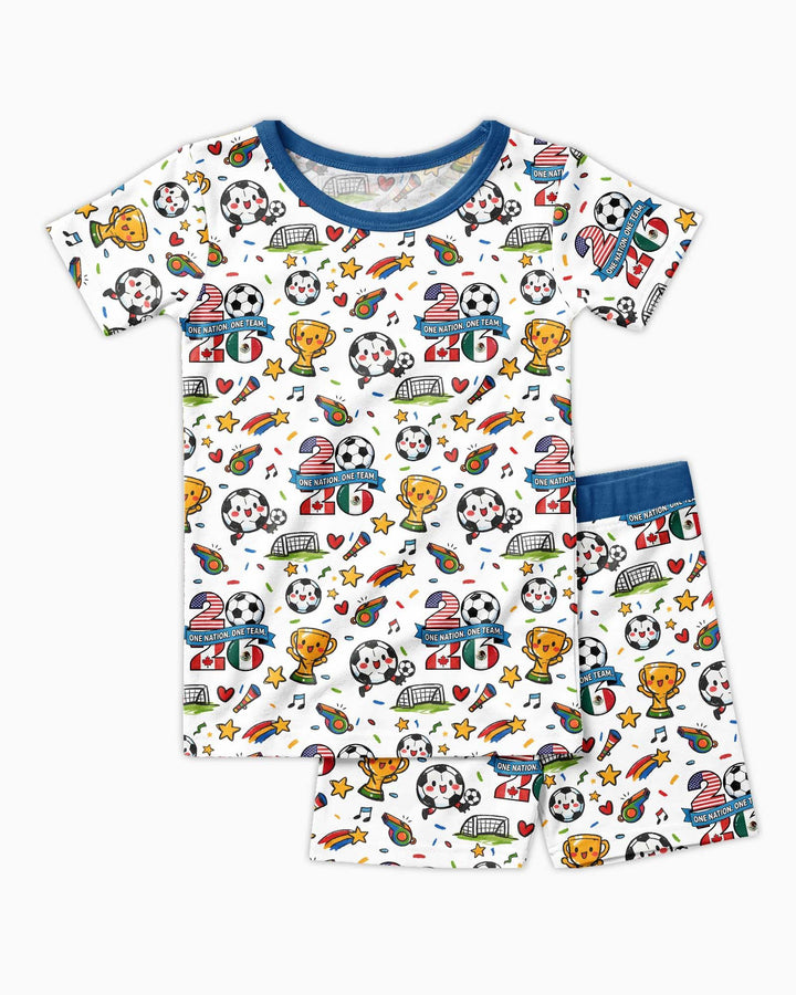 Template Zweiteiliges Pyjama-Set mit kurzen Ärmeln und Shorts