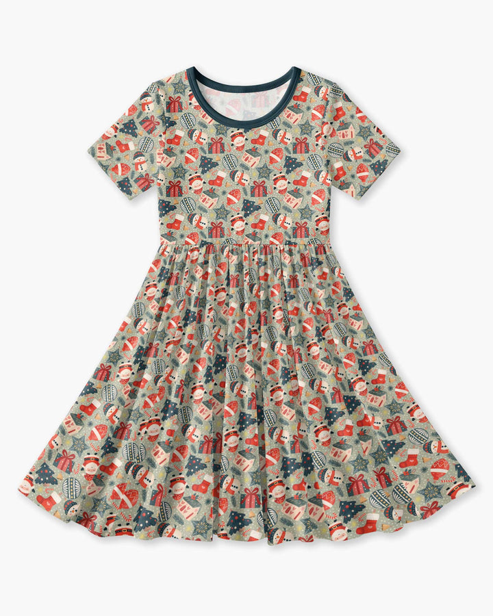 Christmas Ornaments Bamboo Twirl Dress