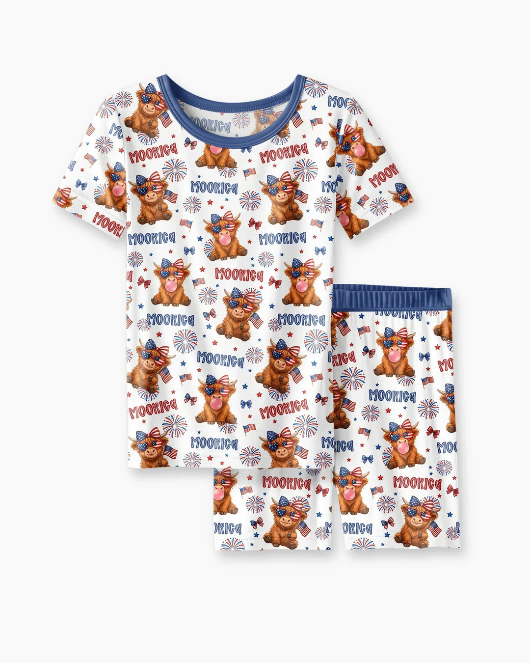 Schlafanzug-Set zweiteilig, kurze Ärmel, kurze Hose, Bambus