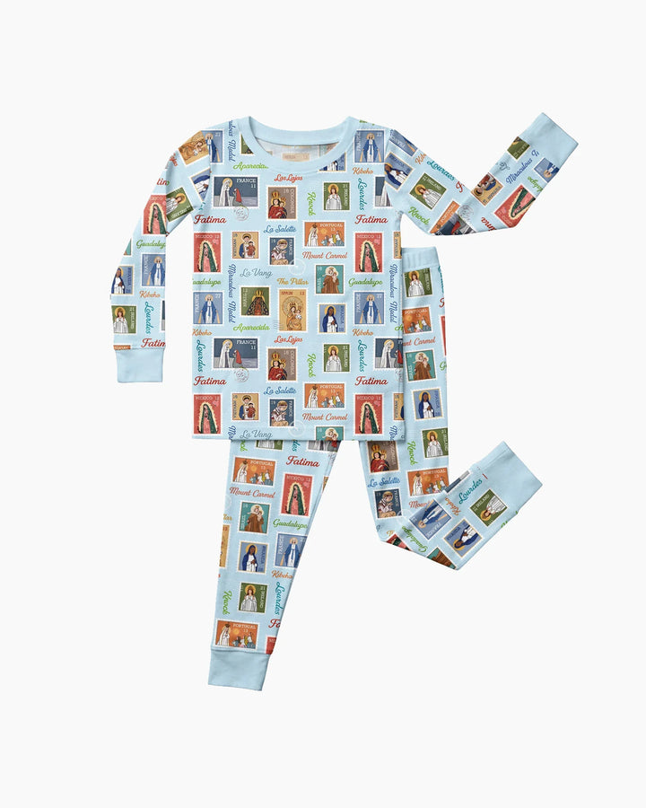 Zweiteiliges Langarm-Pyjama-Set mit Sommerfrüchten