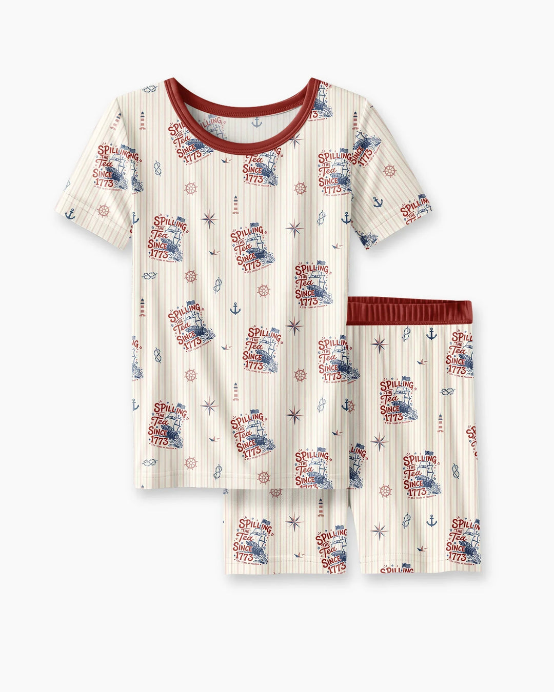 Schlafanzug-Set zweiteilig, kurze Ärmel, kurze Hose, Bambus