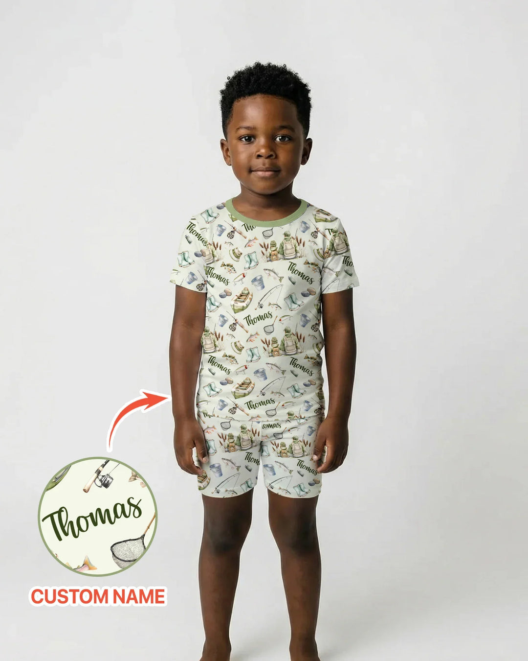 Zweiteiliges Pyjama-Set mit kurzen Ärmeln und Shorts im Sommer-Design