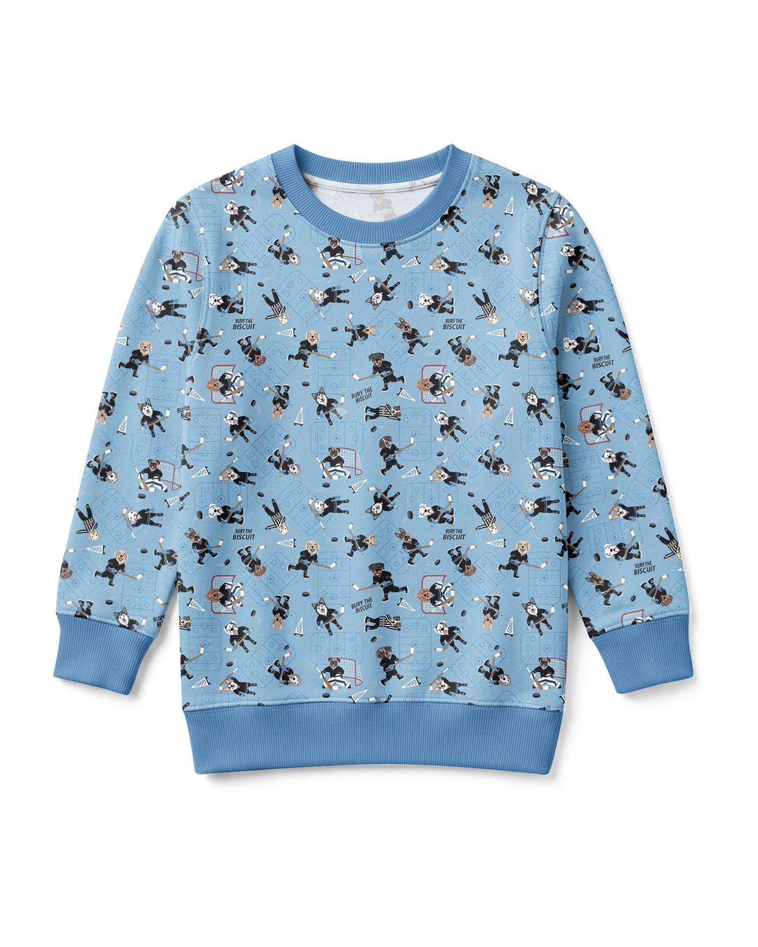 Hockey Dogs - Blue and Black Bamboo Crewneck Sweatshirt