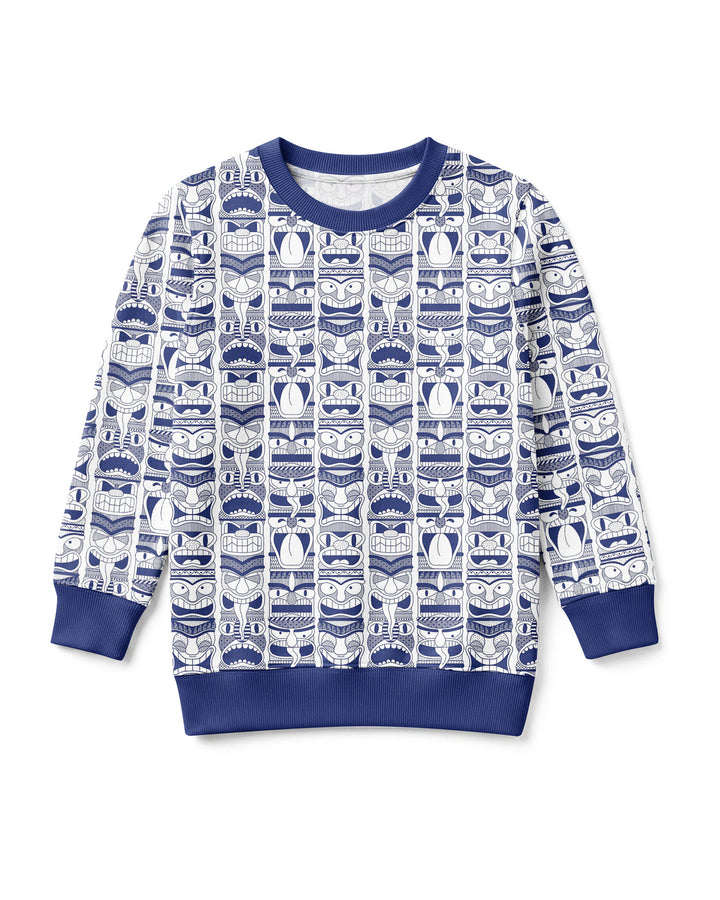 Friendly Totem Pole Figures Bamboo Crewneck Sweatshirt
