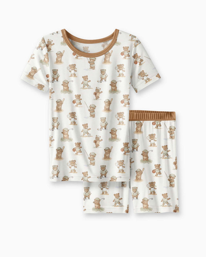 Schlafanzug-Set zweiteilig, kurze Ärmel, kurze Hose, Bambus