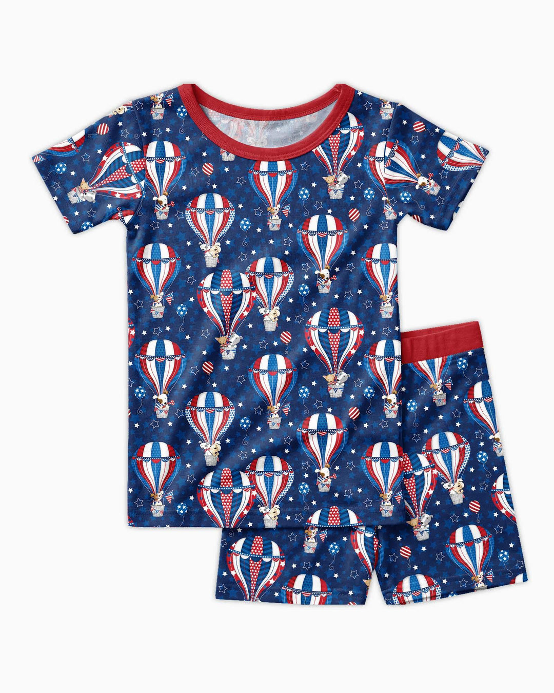 Template Zweiteiliges Pyjama-Set mit kurzen Ärmeln und Shorts
