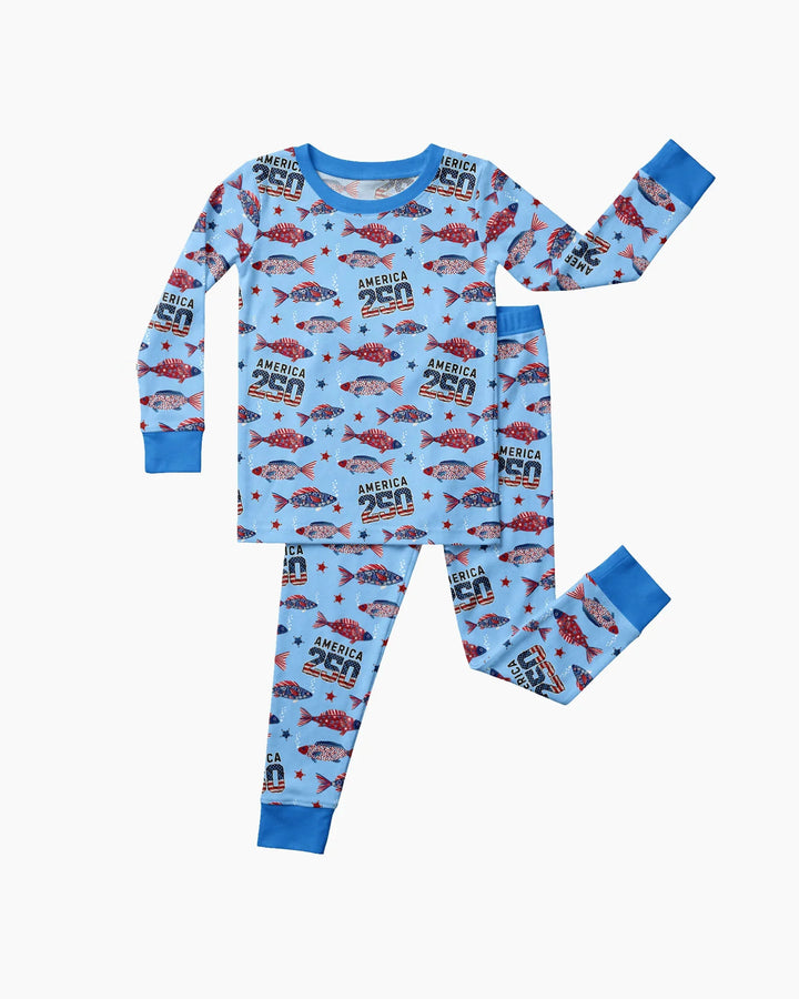 Zweiteiliges Langarm-Pyjama-Set mit Sommerfrüchten