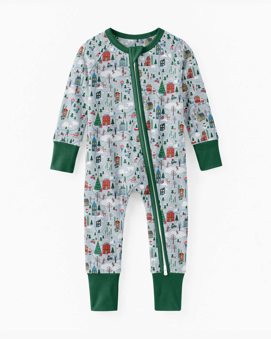 Snowy Christmas Village Map Bamboo Convertible Zippy