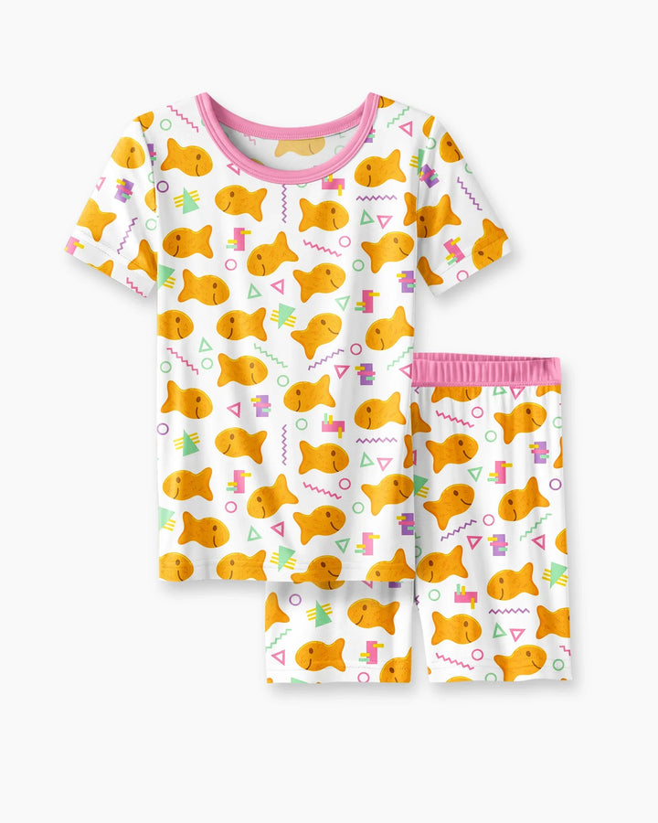 Schlafanzug-Set zweiteilig, kurze Ärmel, kurze Hose, Bambus