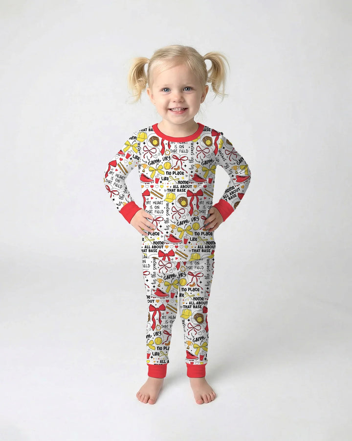 Zweiteiliges Langarm-Pyjama-Set mit Sommerfrüchten