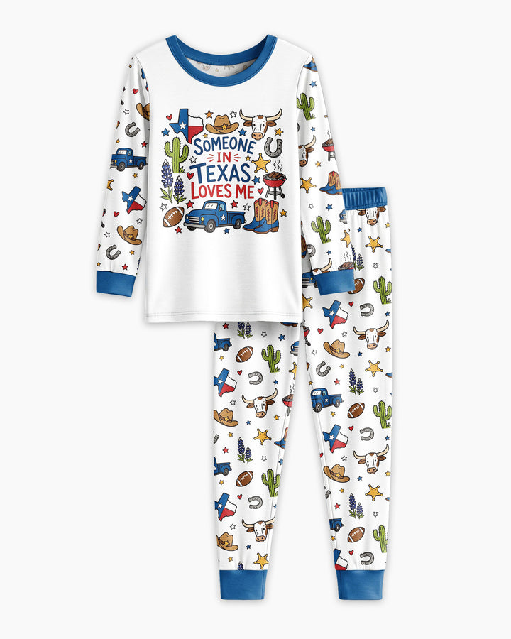 Someone in Texas Loves Me Bamboo Two Piece Long Sleeve Pajama Set