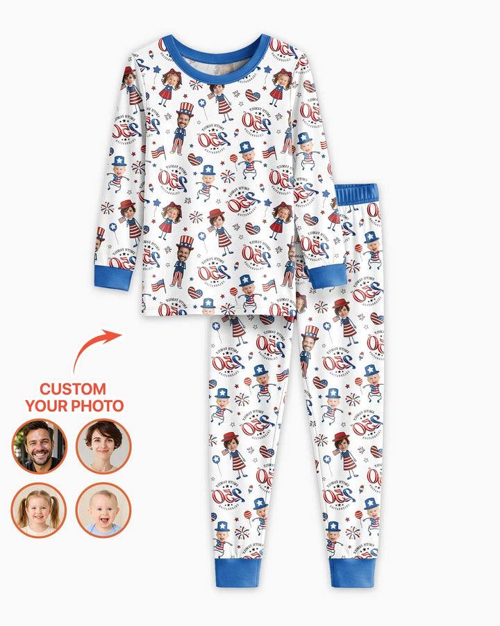 Zweiteiliges Langarm-Pyjama-Set mit Sommerfrüchten