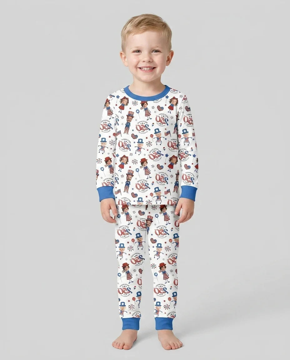 Zweiteiliges Langarm-Pyjama-Set mit Sommerfrüchten