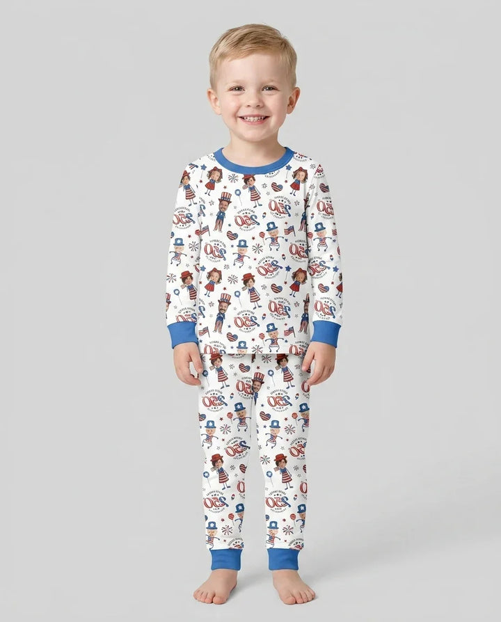 Zweiteiliges Langarm-Pyjama-Set mit Sommerfrüchten